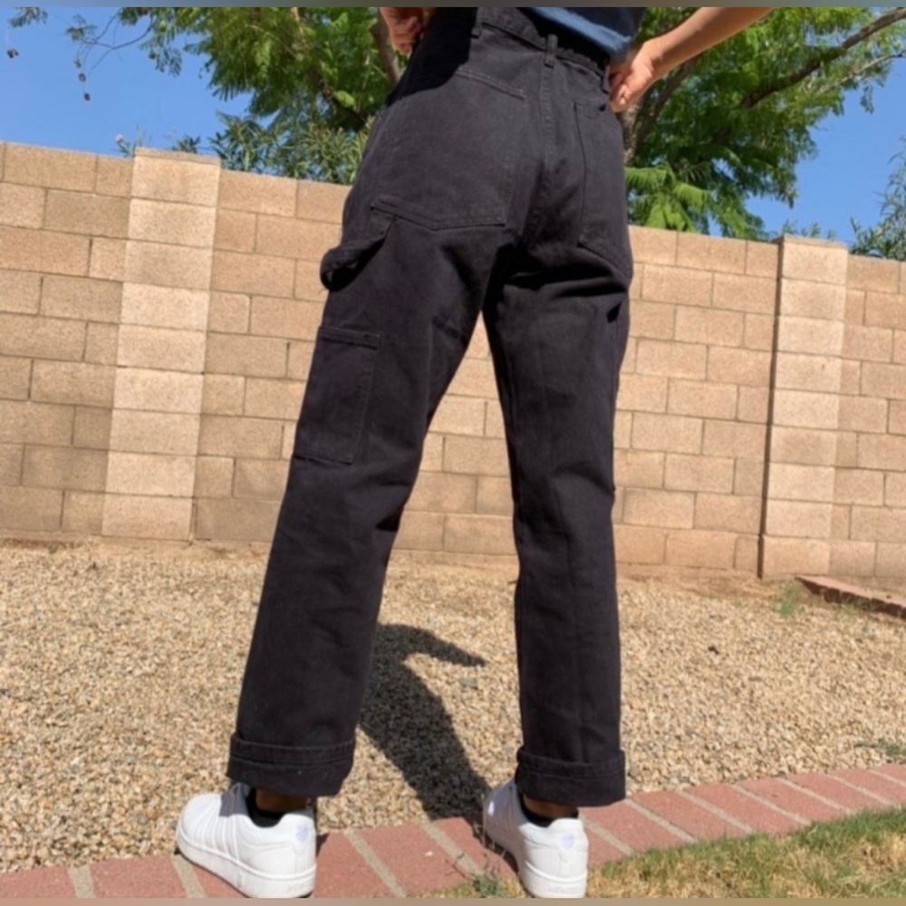 John Galt Brandy Melville Shanghai black high waisted carpenter jeans. Size M
